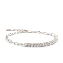 Schmuckladen AMOONIC Armband "Mixed" mit Zirkonia Steinen & gravierbaren Herzanhäng^ Schmuck