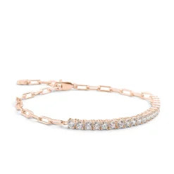 Schmuckladen AMOONIC Armband "Mixed" mit Zirkonia Steinen & gravierbaren Herzanhäng^ Schmuck