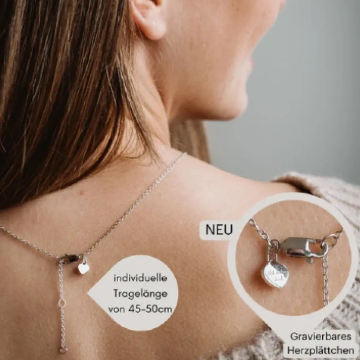 Schmuckladen AMOONIC Brautschmuck "Affections" Schmuck-Set bestehend aus Herzkette^ Hochzeit|Schmuck