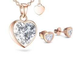 Schmuckladen AMOONIC Brautschmuck "Affections" Schmuck-Set bestehend aus Herzkette^ Hochzeit|Schmuck