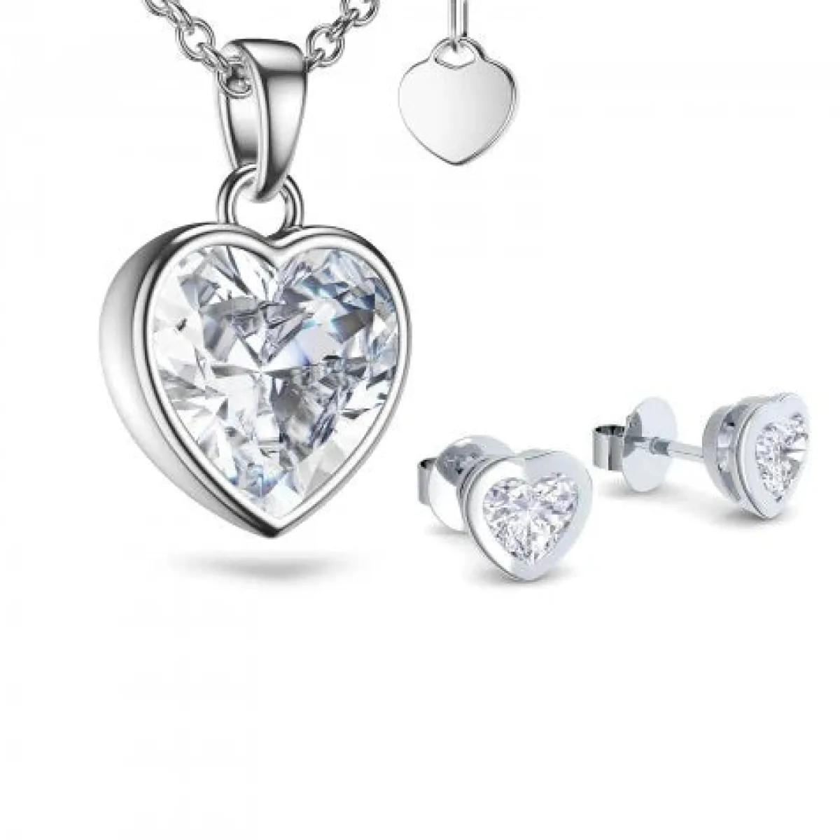 Schmuckladen AMOONIC Brautschmuck "Affections" Schmuck-Set bestehend aus Herzkette^ Hochzeit|Schmuck