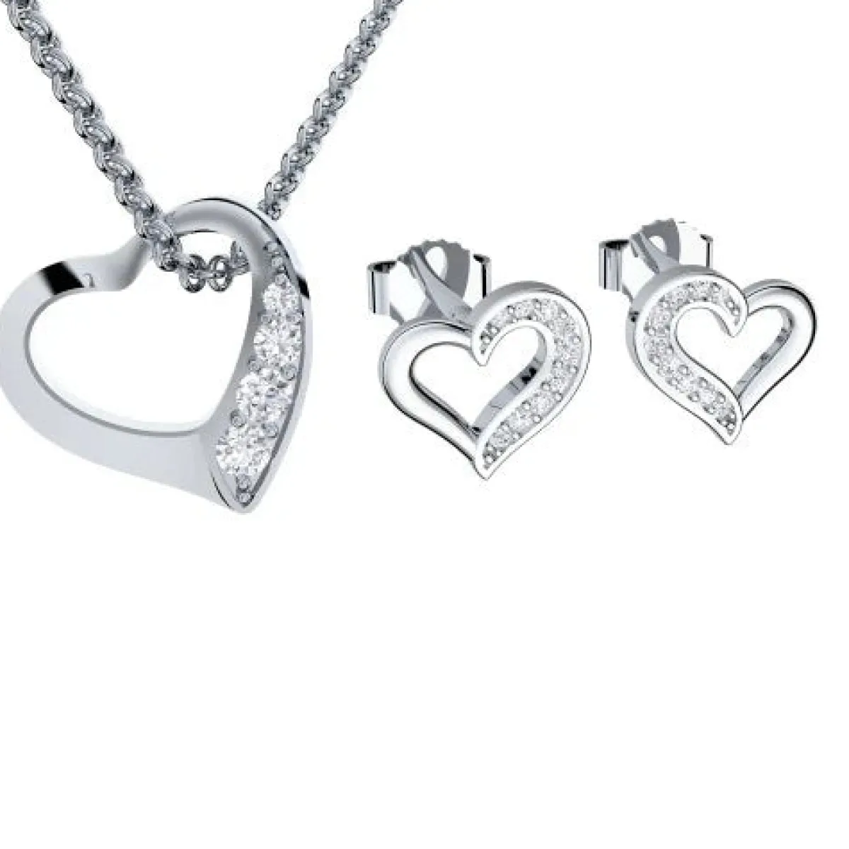 Schmuckladen AMOONIC Brautschmuck "Heartbeat" Schmuck-Set bestehend aus Herzkette u^ Hochzeit|Schmuck