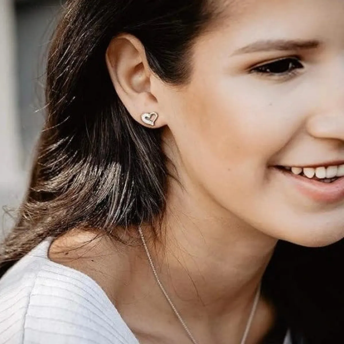 Schmuckladen AMOONIC Brautschmuck "Heartbeat" Schmuck-Set bestehend aus Herzkette u^ Hochzeit|Schmuck