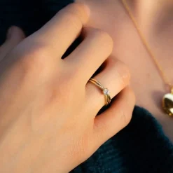 Schmuckladen AMOONIC Echtgoldring "Delighted" Verlobungsring aus Echtgold 333 mit Z^ Verlobungsringe|Verlobung