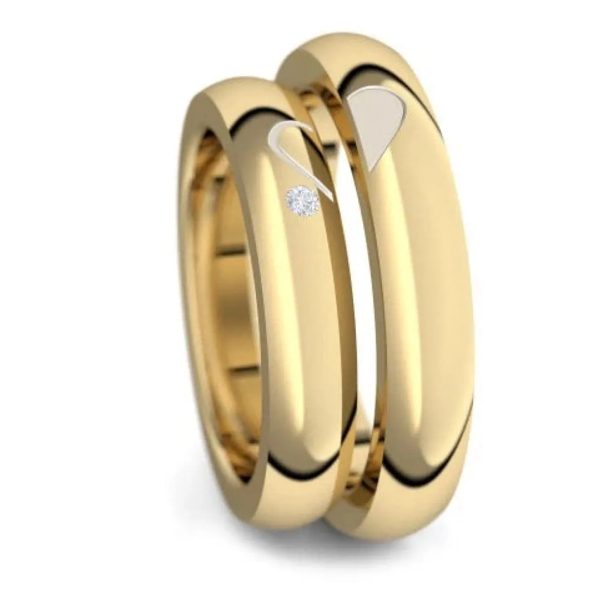 Schmuckladen AMOONIC Eheringe "Devotion" Paarringe (Ring-Set) romantisch mit Herzhä^ Hochzeit|Eheringe