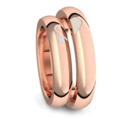 Schmuckladen AMOONIC Eheringe "Devotion" Paarringe (Ring-Set) romantisch mit Herzhä^ Hochzeit|Eheringe