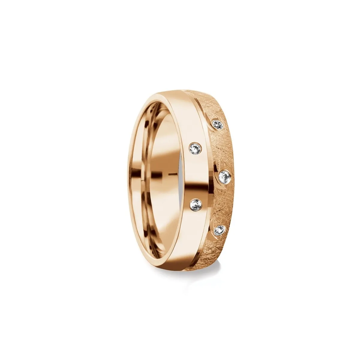 Schmuckladen AMOONIC Eheringe "Lovestory" Paarringe (Ring-Set) mit 5 Zirkonia Stein^ Hochzeit|Eheringe