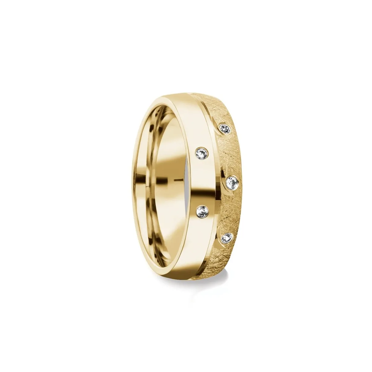 Schmuckladen AMOONIC Eheringe "Lovestory" Paarringe (Ring-Set) mit 5 Zirkonia Stein^ Hochzeit|Eheringe