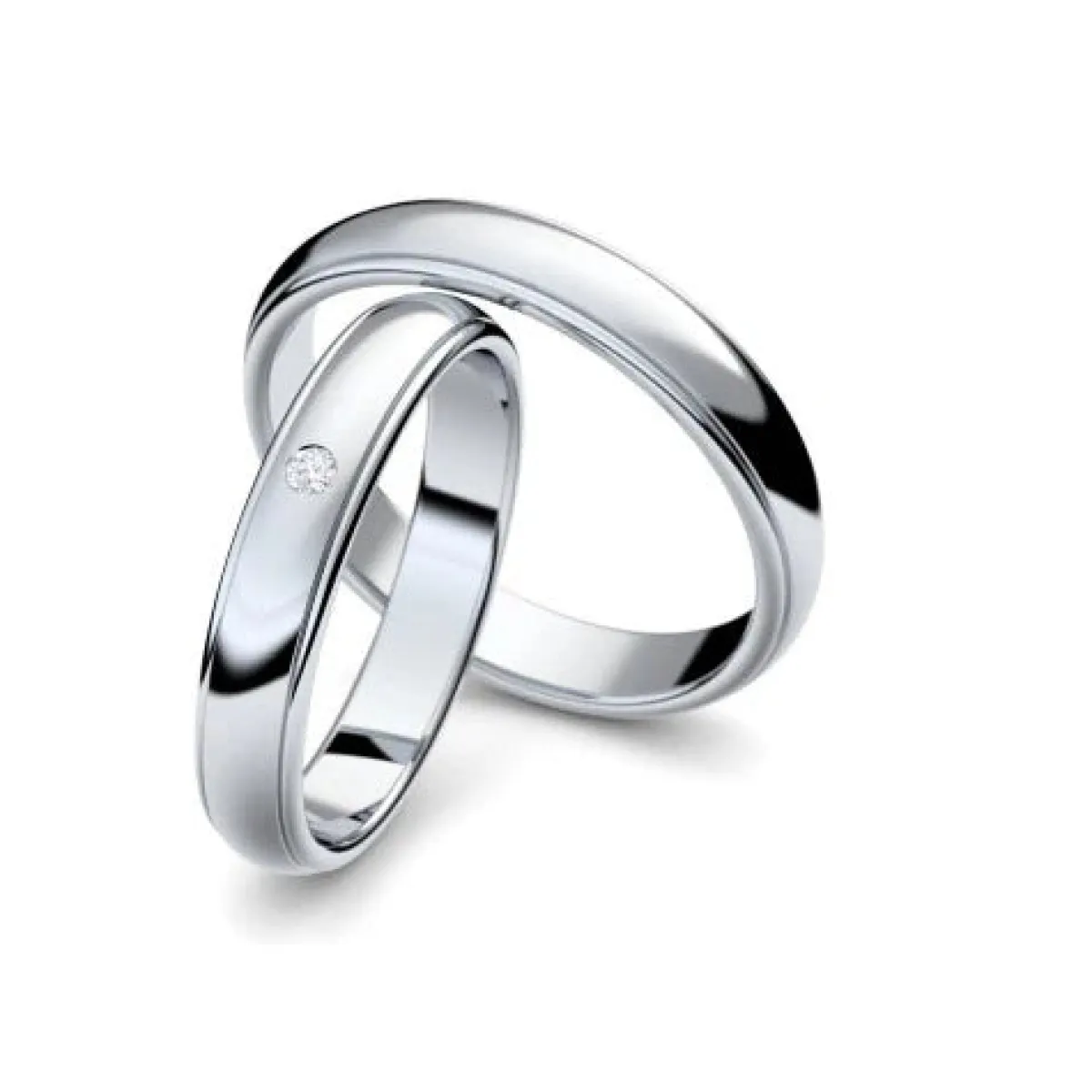 Schmuckladen AMOONIC Eheringe "Smart" Paarringe (Ring-Set) modern mit Zirkonia^ Hochzeit|Eheringe