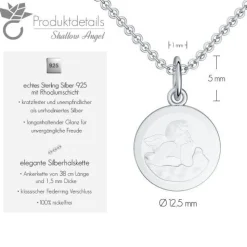 Schmuckladen AMOONIC Engel Kette "Shallow Angel" Schutzengel - Talisman (individuel^ Ketten Mit Gravur|Ketten Mit Gravur