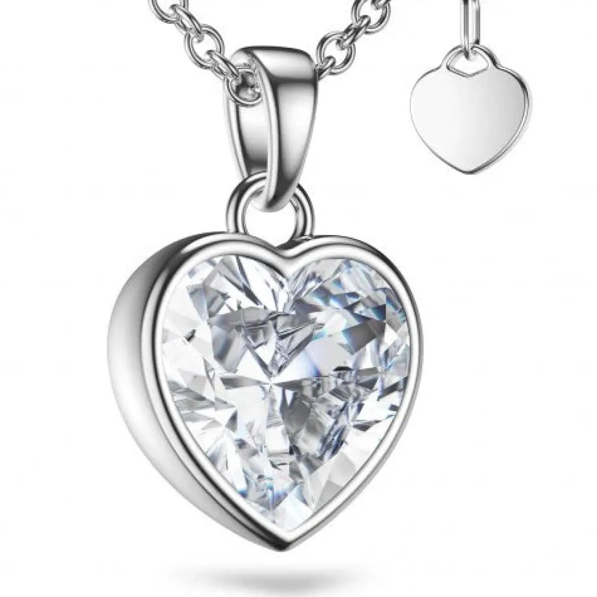 Schmuckladen AMOONIC Herzkette "Affection" Herzanhänger mit Herz-Zirkonia (individu^ Herzketten|Schmuck