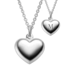 Schmuckladen AMOONIC Herzkette "Sensitive Heart" Herzanhänger - individuell gravier^ Herzketten|Herzketten Mit Gravur