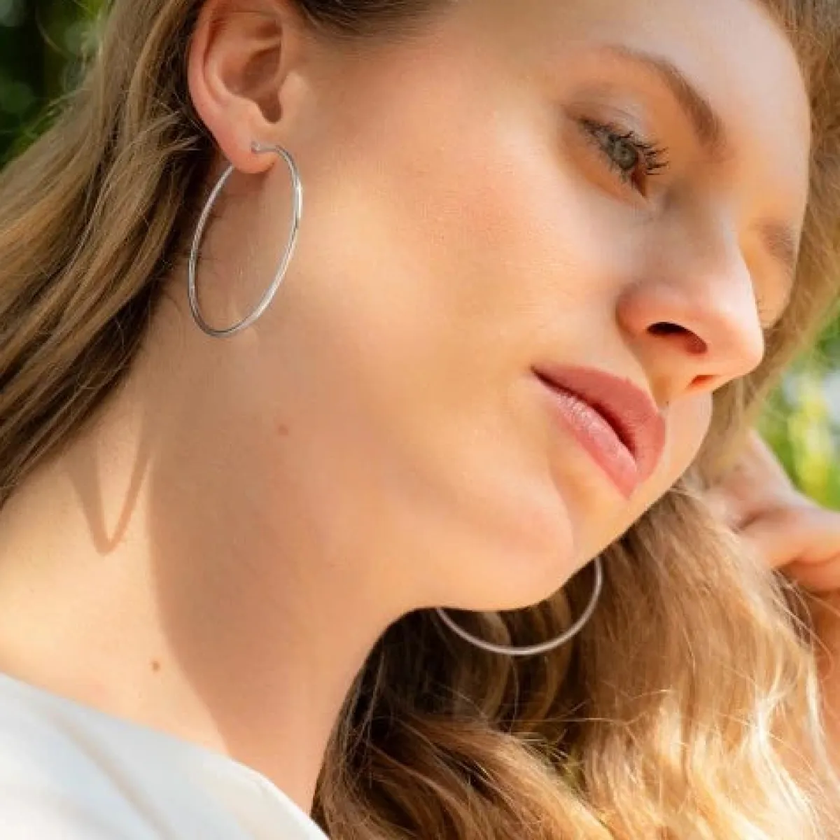 Schmuckladen AMOONIC Hoops Creolen "Ella" 50 mm Kreolen mit stabilen Gelenkverschlu^ Creolen|Schmuck