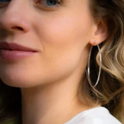 Schmuckladen AMOONIC Hoops Creolen "Ella" 60 mm Kreolen mit stabilen Gelenkverschlu^ Creolen|Schmuck