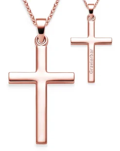 Schmuckladen AMOONIC Kreuz Kette "Honesty" individuell gravierbarer Kreuzanhänger -^ Konfirmation|Schmuck