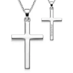 Schmuckladen AMOONIC Kreuz Kette "Honesty" individuell gravierbarer Kreuzanhänger -^ Konfirmation|Schmuck
