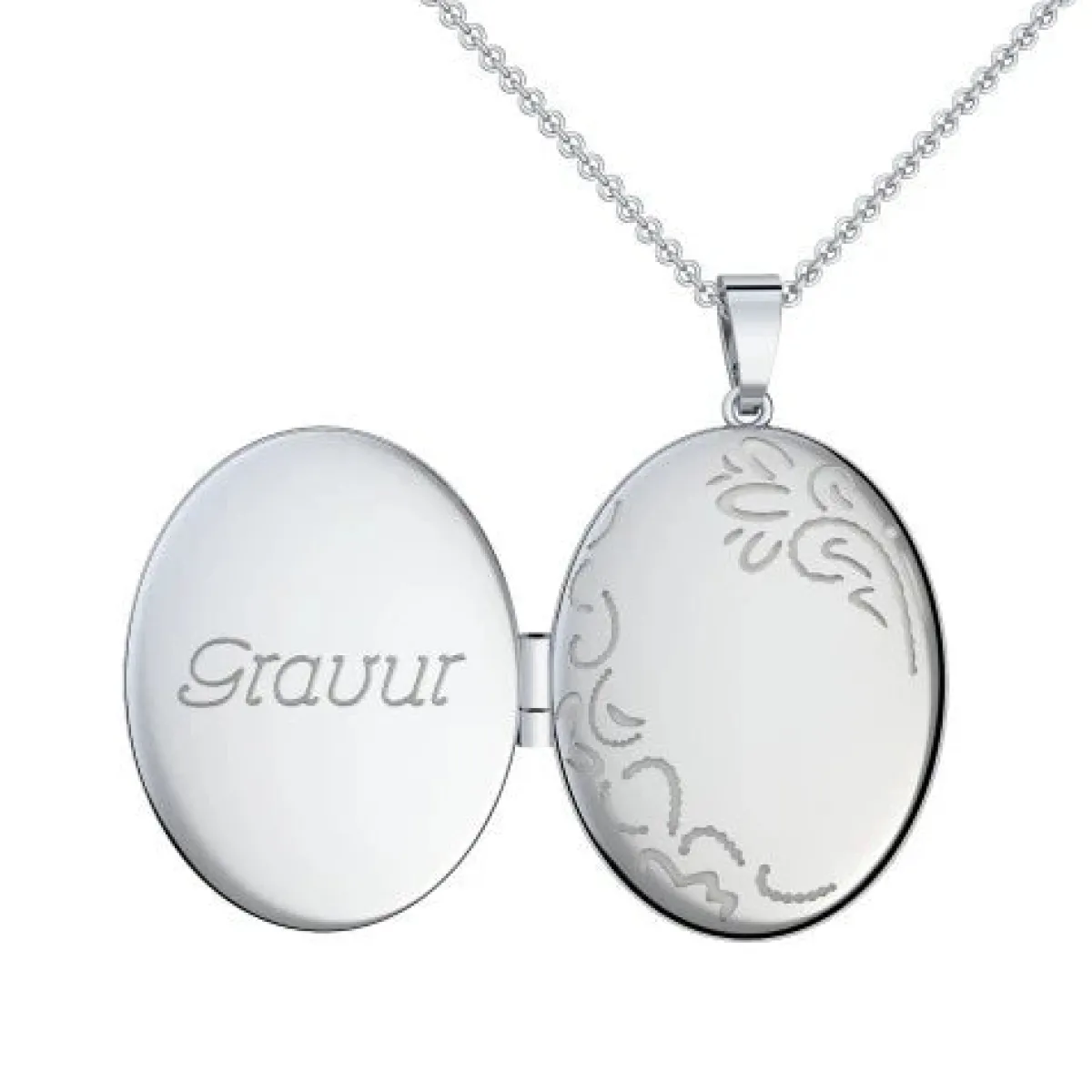 Schmuckladen AMOONIC Medaillon "Bloomy Love" Kette mit Amulett - Anhänger zum Öffne^ Medaillons|Schmuck