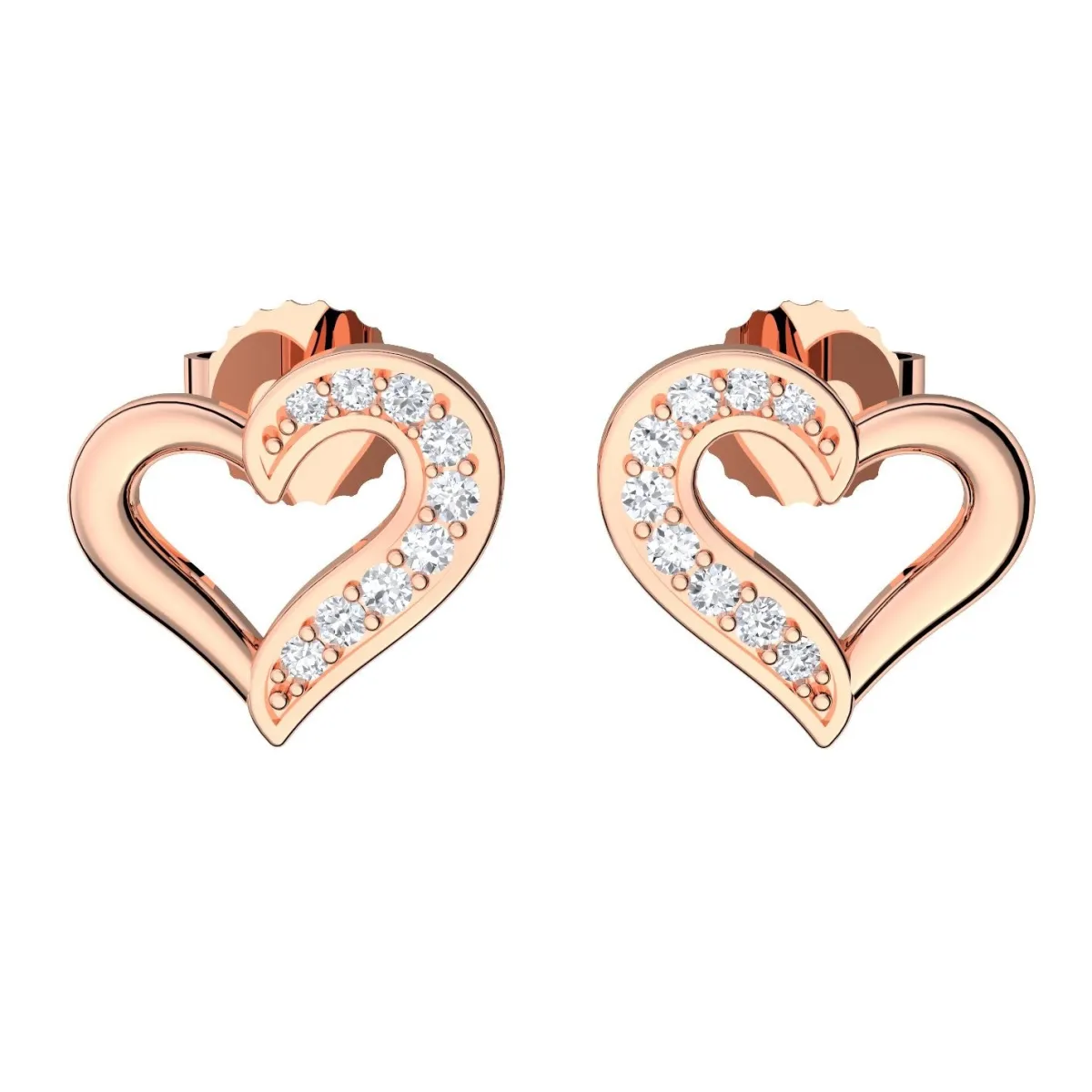 Schmuckladen AMOONIC Ohrstecker "Shiny" Herz Ohrringe mit 18 Zirkonia Steinen^ Ohrstecker|Schmuck