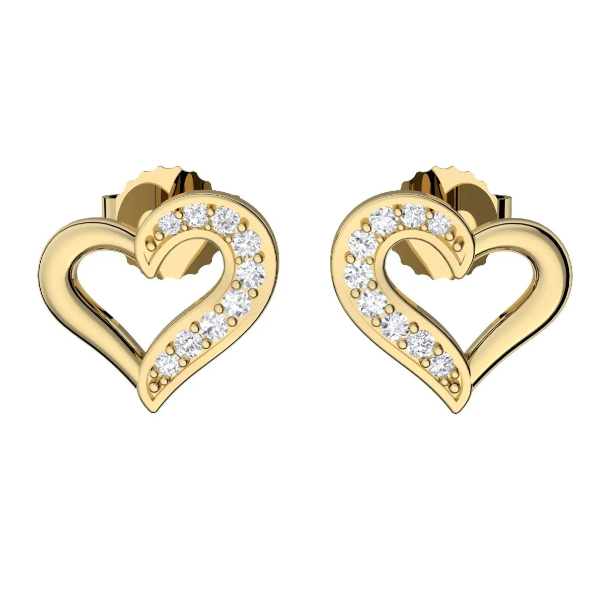Schmuckladen AMOONIC Ohrstecker "Shiny" Herz Ohrringe mit 18 Zirkonia Steinen^ Ohrstecker|Schmuck