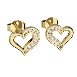 Schmuckladen AMOONIC Ohrstecker "Shiny" Herz Ohrringe mit 18 Zirkonia Steinen^ Ohrstecker|Schmuck