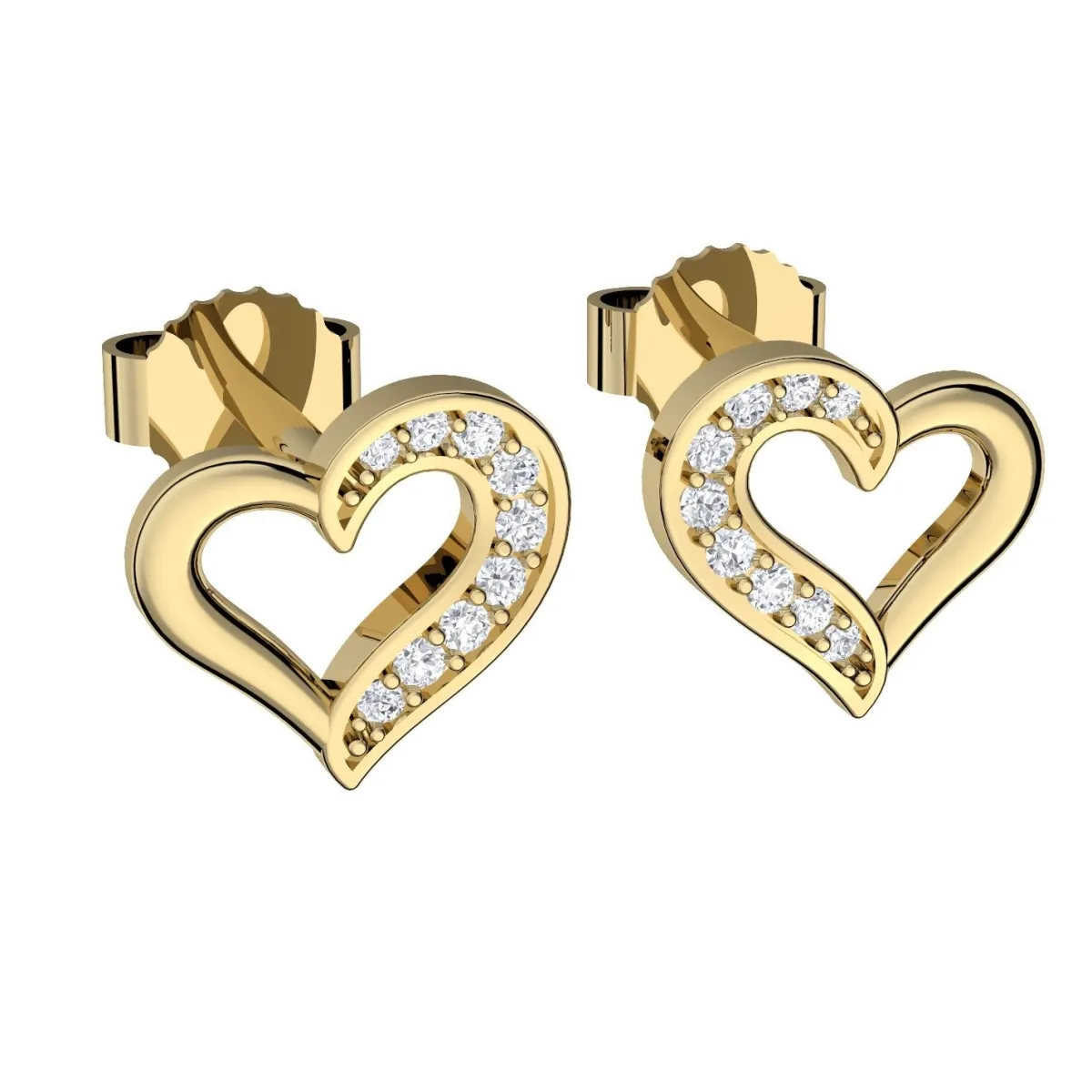 Schmuckladen AMOONIC Ohrstecker "Shiny" Herz Ohrringe mit 18 Zirkonia Steinen^ Ohrstecker|Schmuck