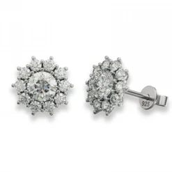 Schmuckladen AMOONIC Ohrstecker "Sparkling Flowers" Blumen Ohrringe mit 22 Zirkonia^ Ohrstecker|Schmuck