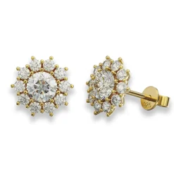Schmuckladen AMOONIC Ohrstecker "Sparkling Flowers" Blumen Ohrringe mit 22 Zirkonia^ Ohrstecker|Schmuck