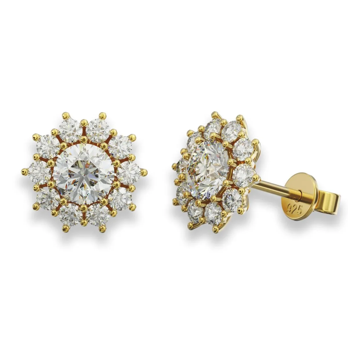 Schmuckladen AMOONIC Ohrstecker "Sparkling Flowers" Blumen Ohrringe mit 22 Zirkonia^ Ohrstecker|Schmuck