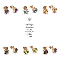 Schmuckladen AMOONIC Ohrstecker "Whisper Love" Ohrringe mit 2 Steinen im Facettensc^ Ohrstecker|Schmuck