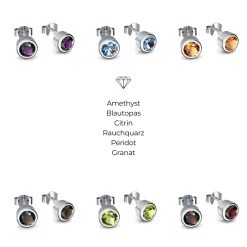 Schmuckladen AMOONIC Ohrstecker "Whisper Love" Ohrringe mit 2 Steinen im Facettensc^ Ohrstecker|Schmuck