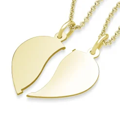 Schmuckladen AMOONIC Partnerkette "Charming Heart" teilbare Herzkette mit zwei Kett^ Herzketten|Partnerketten