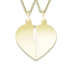 Schmuckladen AMOONIC Partnerkette "Charming Heart" teilbare Herzkette mit zwei Kett^ Herzketten|Partnerketten
