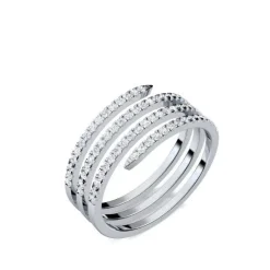 Schmuckladen AMOONIC Ringmodell "Spiral" funkelnder Ring in Sterling Silber 925 mit^ Schmuck