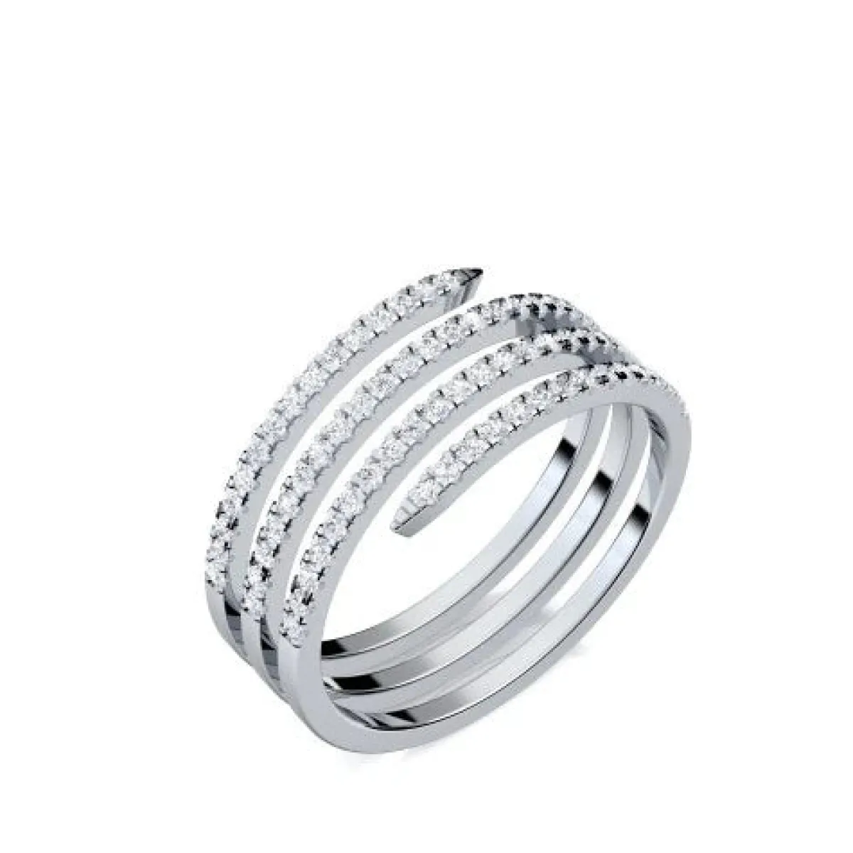 Schmuckladen AMOONIC Ringmodell "Spiral" funkelnder Ring in Sterling Silber 925 mit^ Schmuck