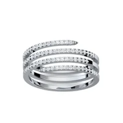 Schmuckladen AMOONIC Ringmodell "Spiral" funkelnder Ring in Sterling Silber 925 mit^ Schmuck