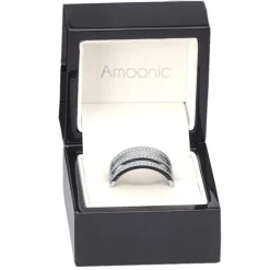 Schmuckladen AMOONIC Ringmodell "Three Rows" funkelnder Ring in Sterling Silber 925^ Schmuck