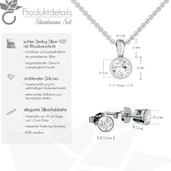 Schmuckladen AMOONIC Schmuck-Set "Stardreams" Brautschmuck bestehend aus einer Kett^ Hochzeit|Schmuck