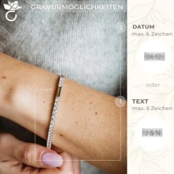 Schmuckladen AMOONIC Tennisarmband "Match" mit Zirkonia - gravierbares Identarmband^ Schmuck