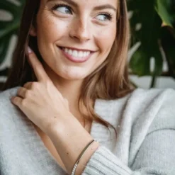 Schmuckladen AMOONIC Tennisarmband "Serena" mit Zirkonia - gravierbares Identarmban^ Armbänder Mit Gravur|Armbänder Mit Gravur