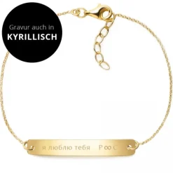Schmuckladen Armband - individuell in Kyrillisch gravierbar - 925 Sterlingsilber^ Armbänder Mit Gravur|Armbänder Mit Gravur