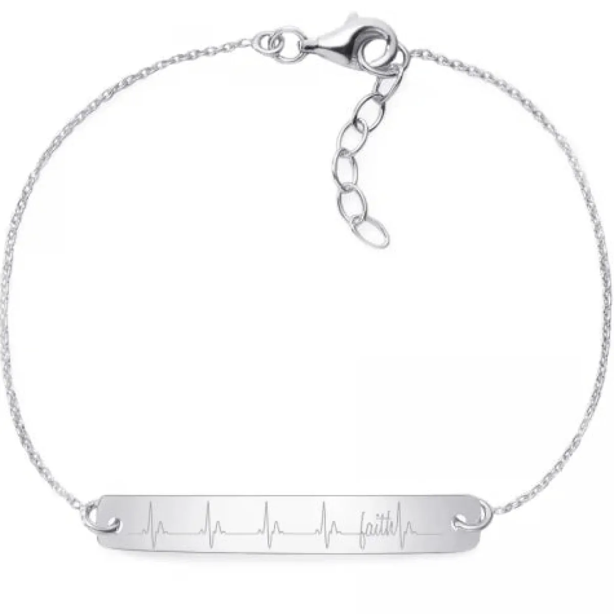 Schmuckladen Armband Herzschlag "Faith" - 925 Sterlingsilber^ Armbänder Mit Gravur|Armbänder Mit Gravur