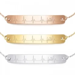 Schmuckladen Armband Herzschlag "Faith" - 925 Sterlingsilber^ Armbänder Mit Gravur|Armbänder Mit Gravur