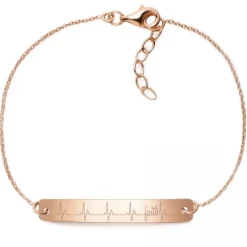 Schmuckladen Armband Herzschlag "Faith" - 925 Sterlingsilber^ Armbänder Mit Gravur|Armbänder Mit Gravur