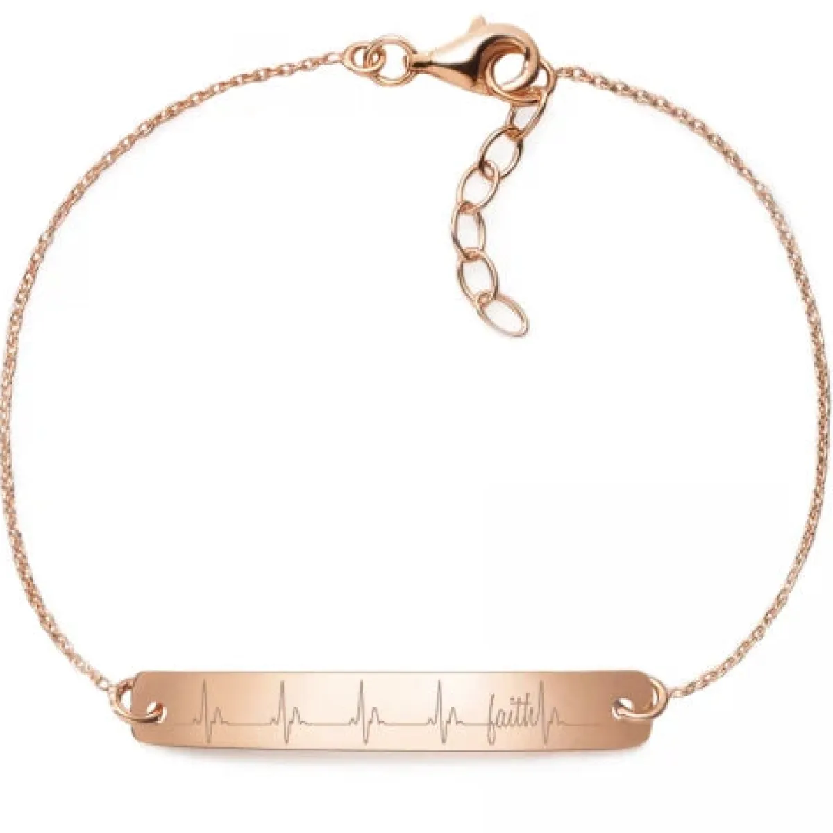 Schmuckladen Armband Herzschlag "Faith" - 925 Sterlingsilber^ Armbänder Mit Gravur|Armbänder Mit Gravur