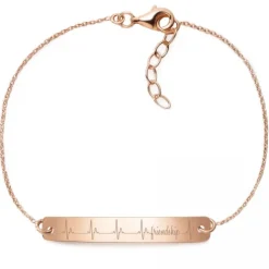 Schmuckladen Armband Herzschlag "Friendship" - 925 Sterlingsilber^ Armbänder Mit Gravur|Armbänder Mit Gravur