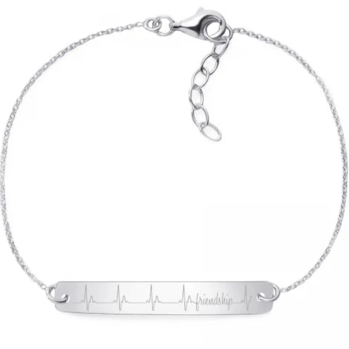 Schmuckladen Armband Herzschlag "Friendship" - 925 Sterlingsilber^ Armbänder Mit Gravur|Armbänder Mit Gravur