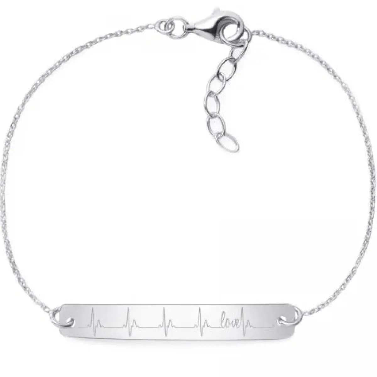 Schmuckladen Armband Herzschlag "Love" - 925 Sterlingsilber^ Valentinstag|Armbänder Mit Gravur