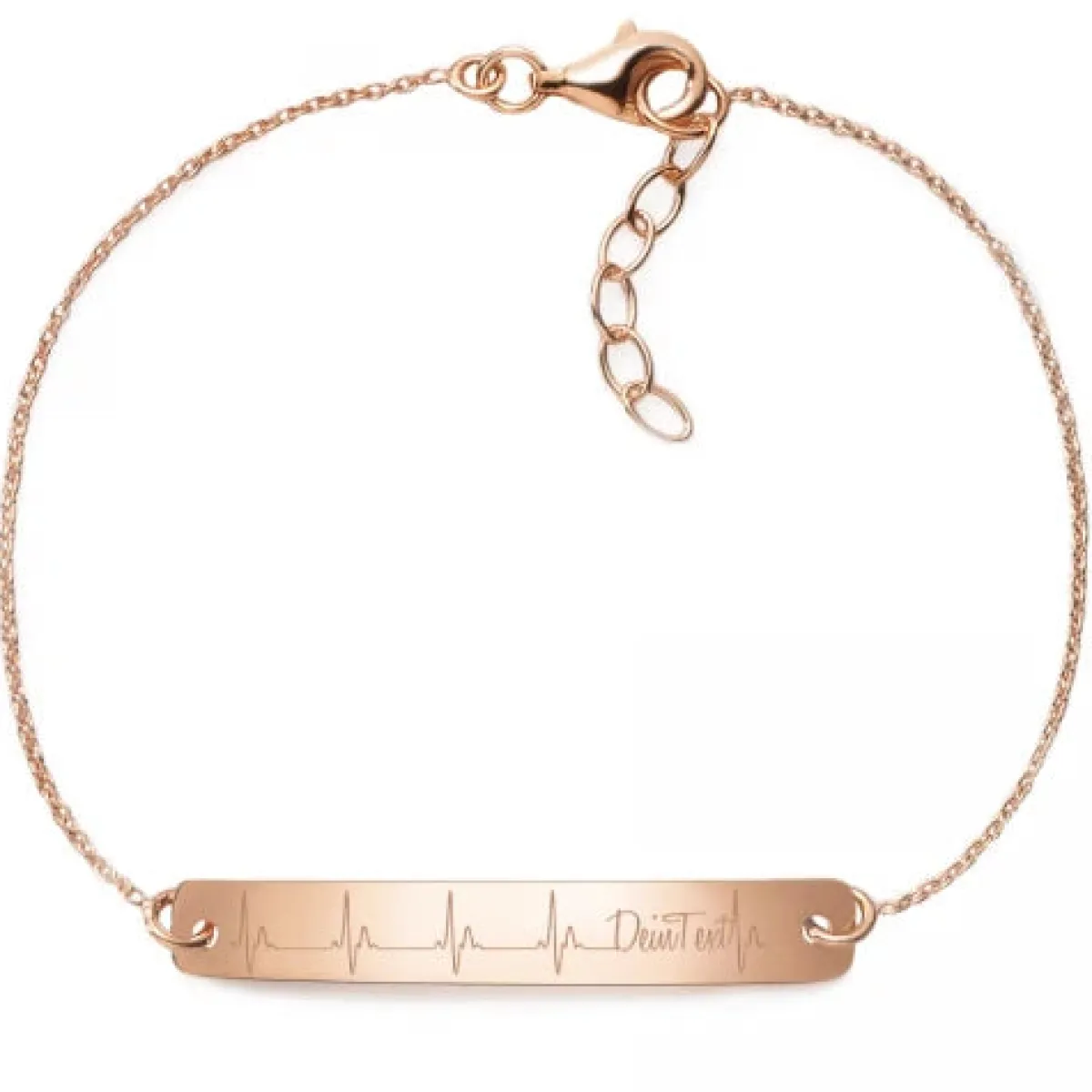 Schmuckladen Armband Herzschlag "Mit Deinem Text" - 925 Sterlingsilber^ Valentinstag|Armbänder Mit Gravur