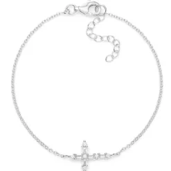 Schmuckladen Armband Kreuz mit Zirkonia - 925 Sterlingsilber^ Konfirmation|Schmuck