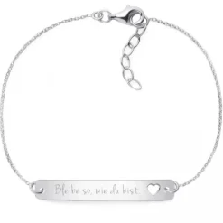 Schmuckladen Armband mit Gravur "Bleibe so, wie du bist" - 925 Sterlingsilber^ Armbänder Mit Gravur|Armbänder Mit Gravur